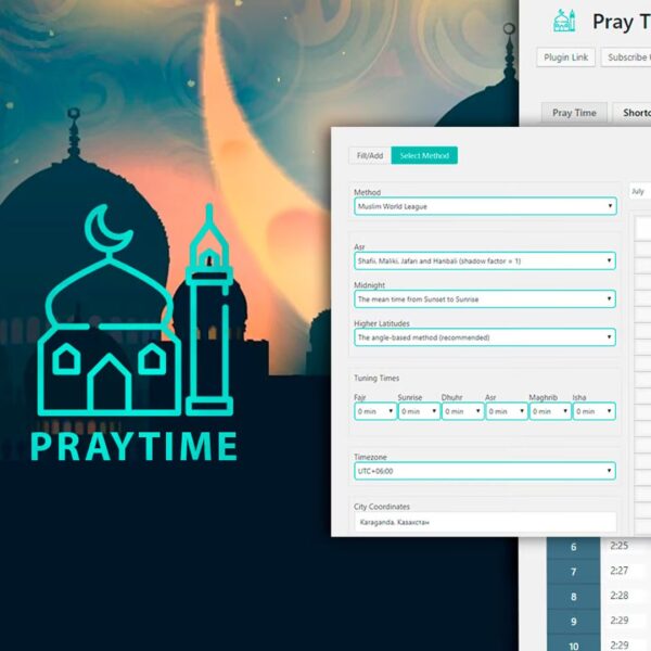 PrayTimes - Islamic Prayer Time WordPress Plugin